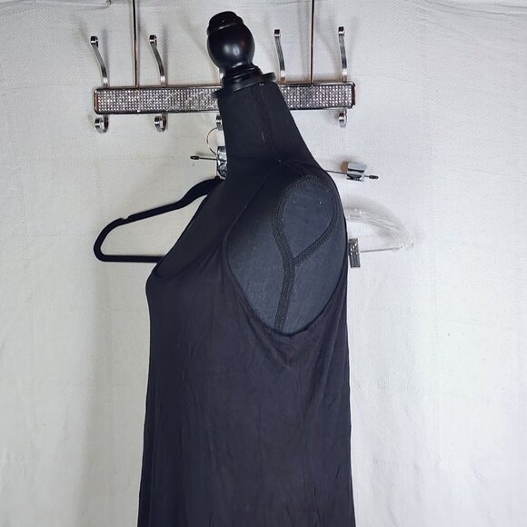 Eikosi Black Rayon Span Spaghetti Strap Tiered Poly Mesh Lace Cami Top Size 2XL - Picture 16 of 16